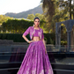 Purple Color Tussar Silk With Floral Print Lehenga Choli  For Women In USA