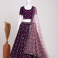 Attractive Purple Color Georgette Embroidery Work Lehenga Choli