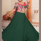 Gorgeous Green Color Lehenga With Pink Color Dupatta For Women