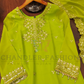 Alluring Lime Green Color Georgette Embroidery And Sequins Work With Palazoo Suits With Dupatta in Chandler