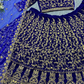 Blue Color Embroidered Attractive Party Wear Velvet Lehenga Choli With Net Dupatta Near Me