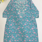 Attractive Sky Blue Color Cotton With floral And Embroidery Work Kurti For Women