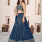 Blue Color Georgette Lehenga Choli With Sequins And Embroidery Work In USA