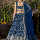 Blue Color Silk Jacquard Sequins And Embroidery Lehenga Choli In USA
