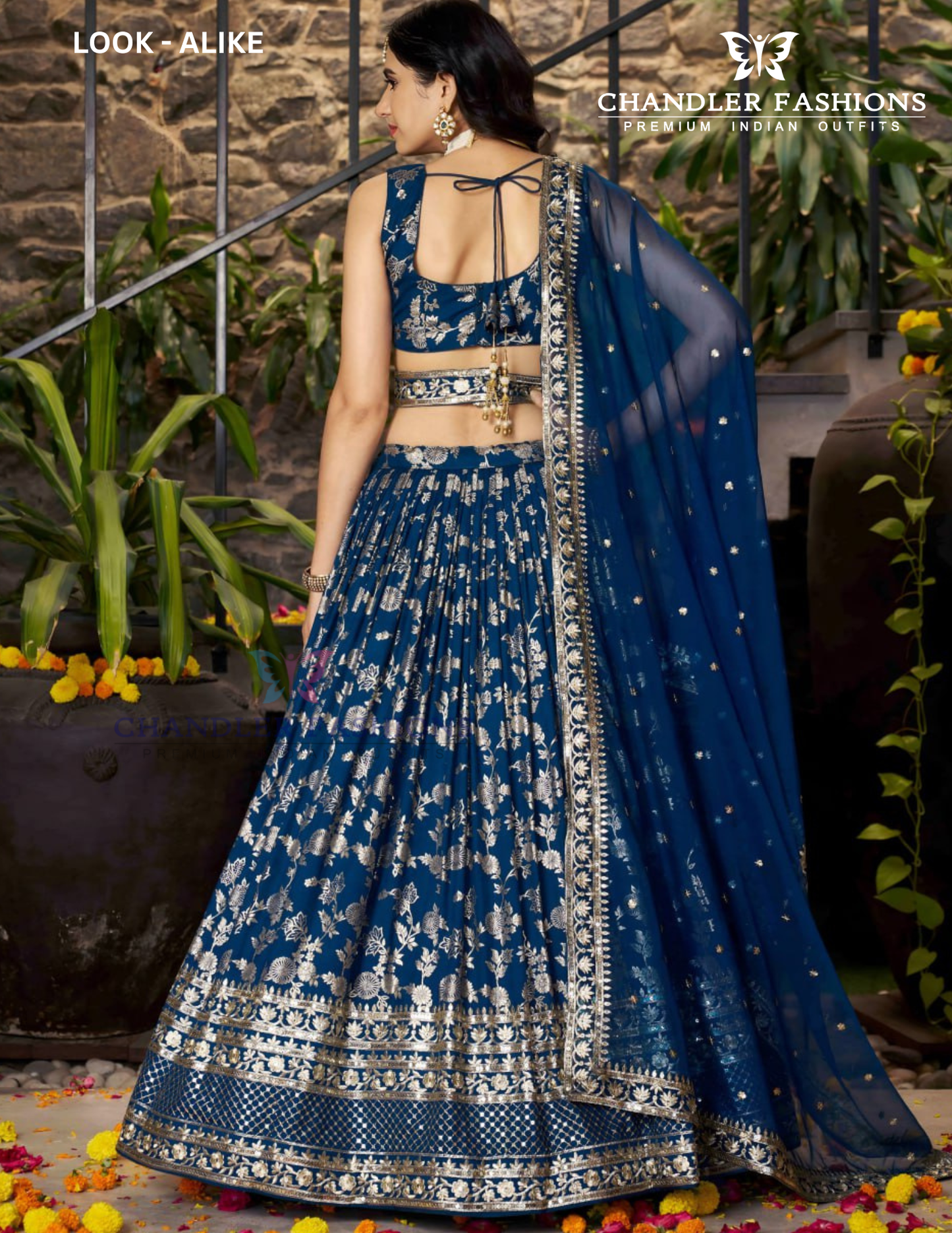 Blue Color Silk Jacquard Sequins And Embroidery Lehenga Choli In USA