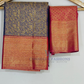 Blue Color Pure Kanchi Silk With Gold Zari Work Saree In USA