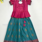 Pleasing Pink Colored Silk Langa Sets With Zari Work For Girls