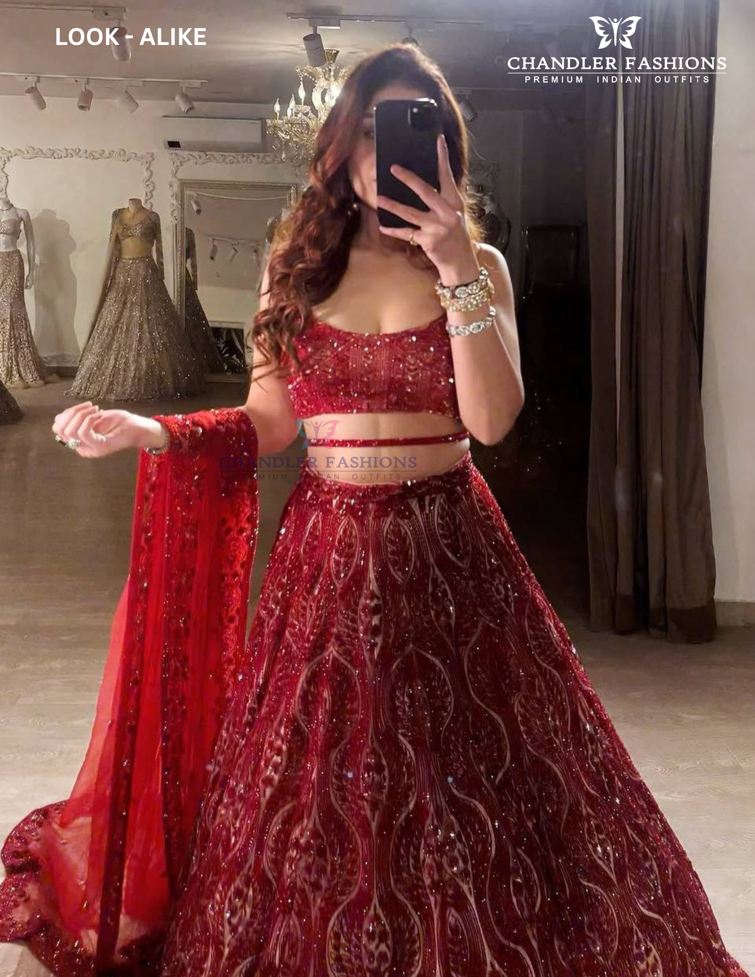 Red Color Net With Embroidery Work Lehenga Near Me