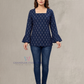 Alluring Blue Color Cotton Short Kurti For Women