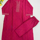 Attractive Dark Pink Color Rayon With Embroidery Work Kurti And Palozzo Suits For Women