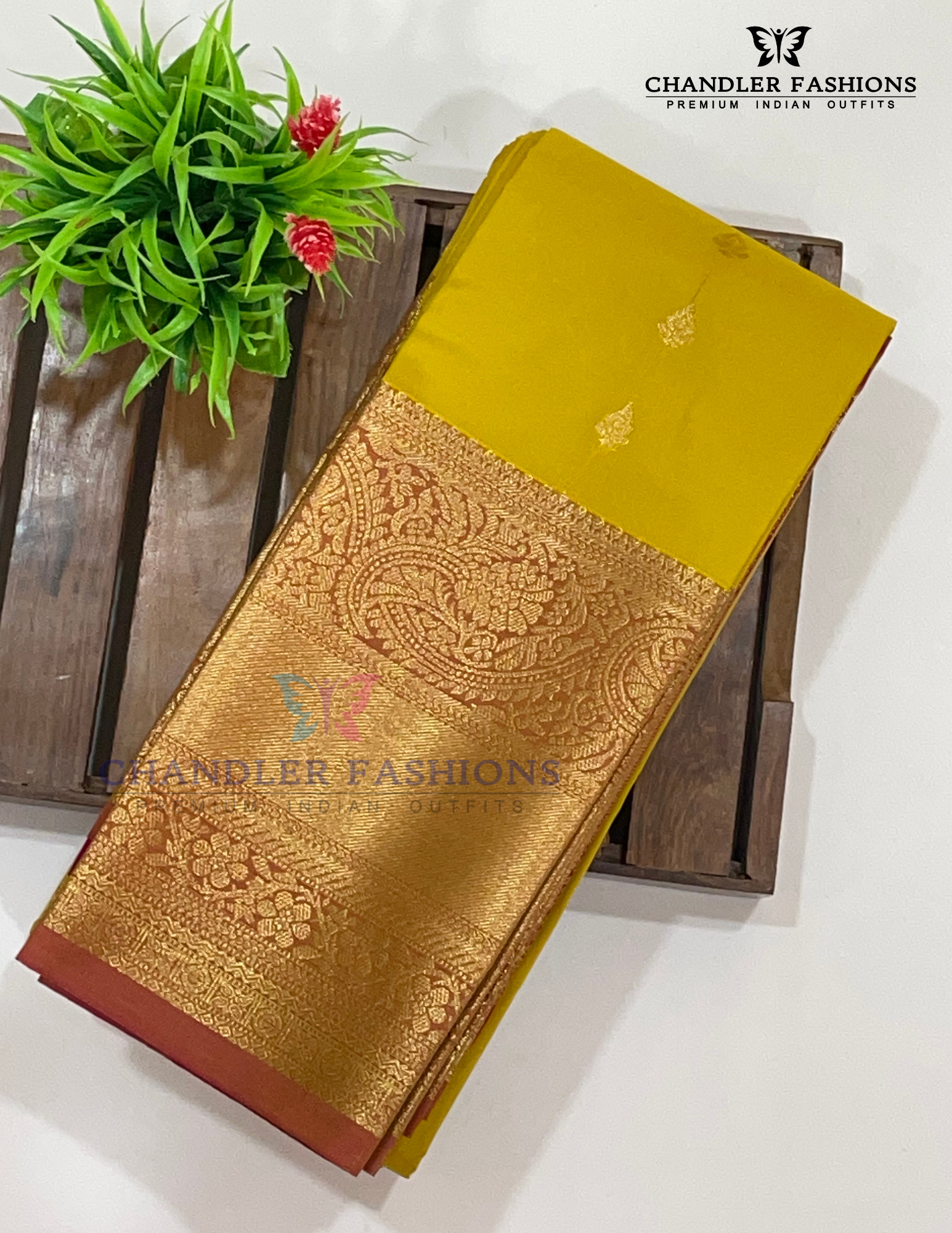 Attractive Yellow Color Pure Kanchi Silk With Gold Zari Work Saree Near Me