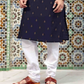 Navy Blue Silk Pajama Set For Men In USA