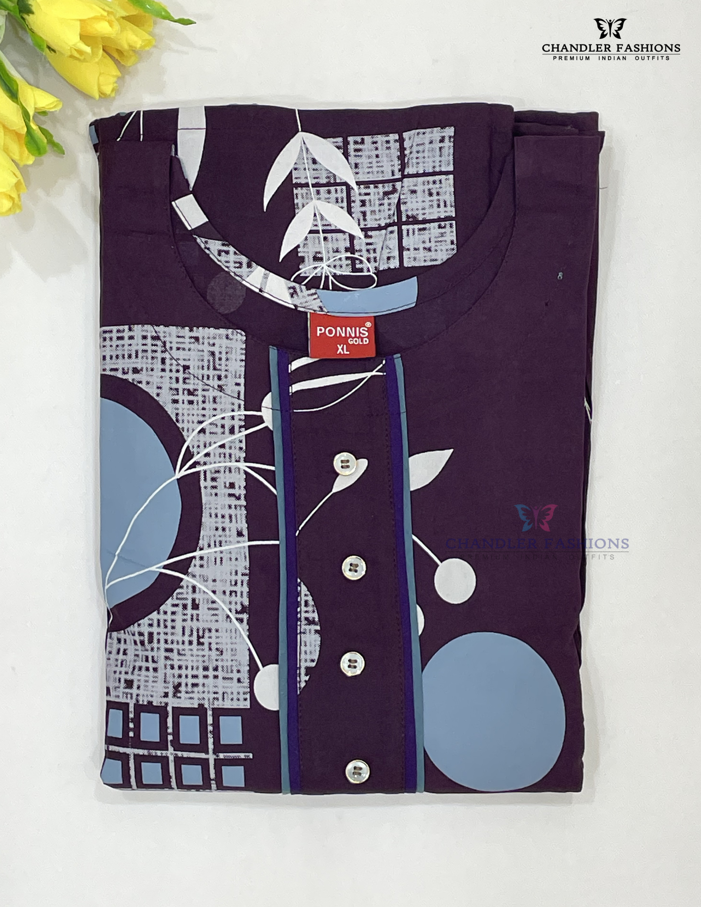 Purple Color Rayon With Printed Work Nighty Near Me