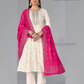 Amazing White Color Rayon With Embroidery And Sequins Work Salwar Suits
