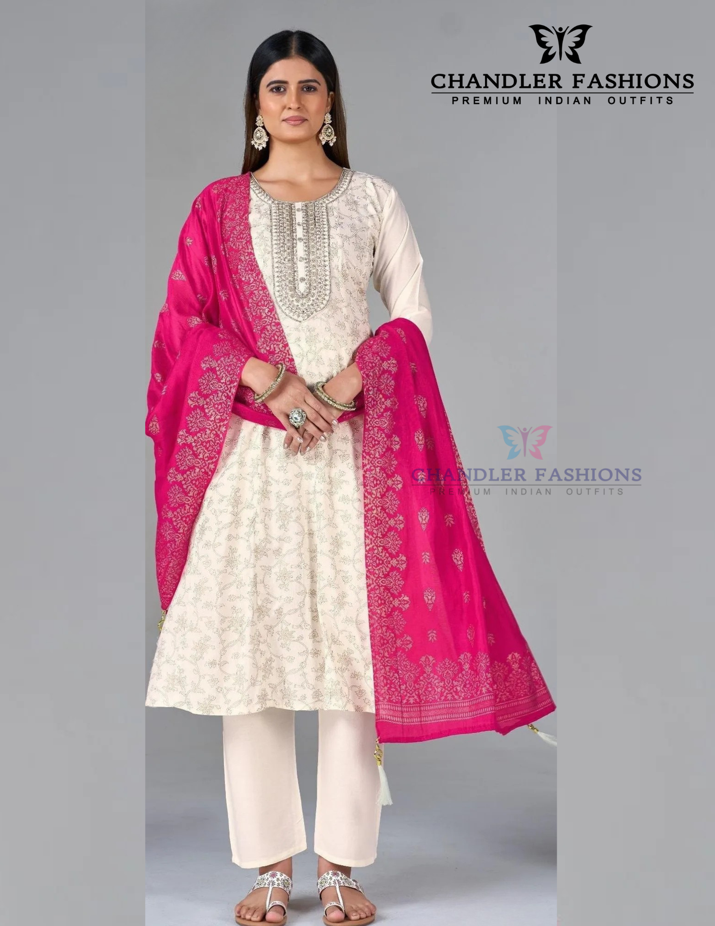 Amazing White Color Rayon With Embroidery And Sequins Work Salwar Suits