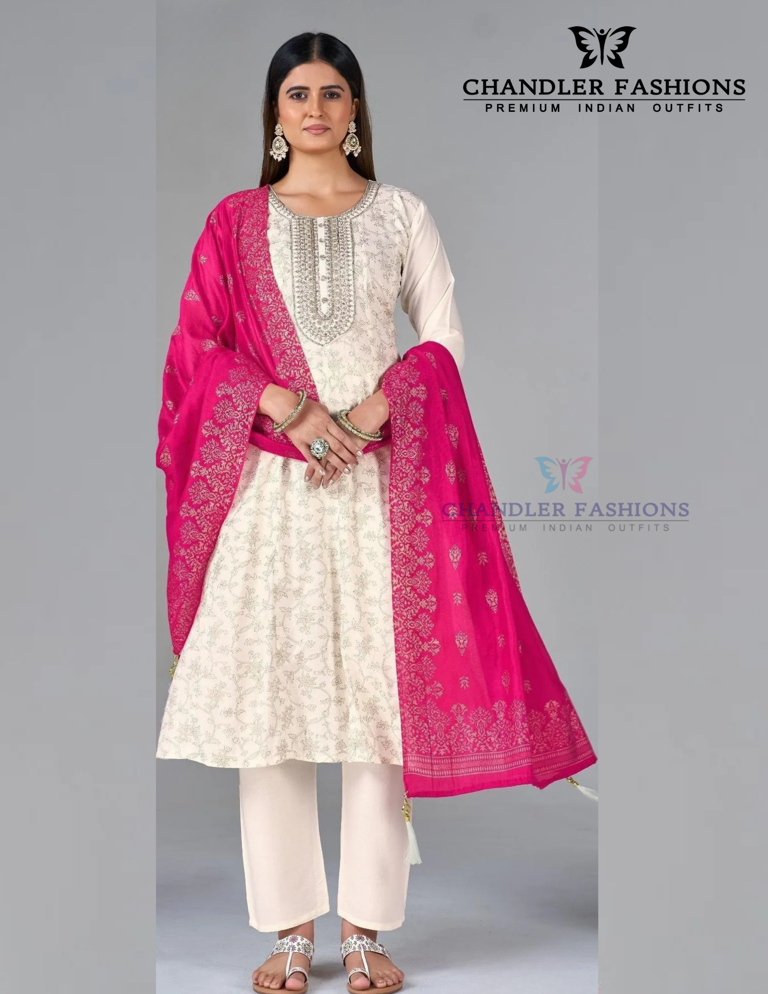 Amazing White Color Rayon With Embroidery And Sequins Work Salwar Suits