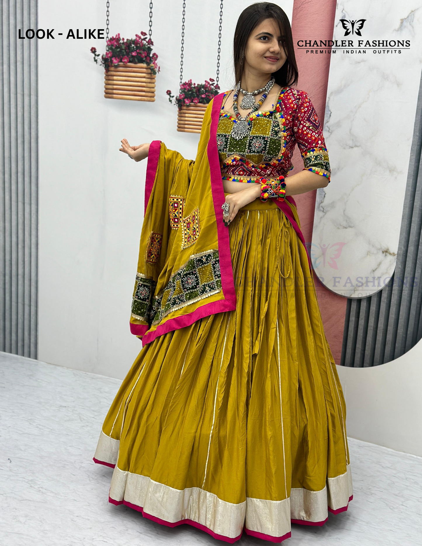 Amazing Multicolored Heavy Gamthi Work Chaniya Choli Set For Women Near Me