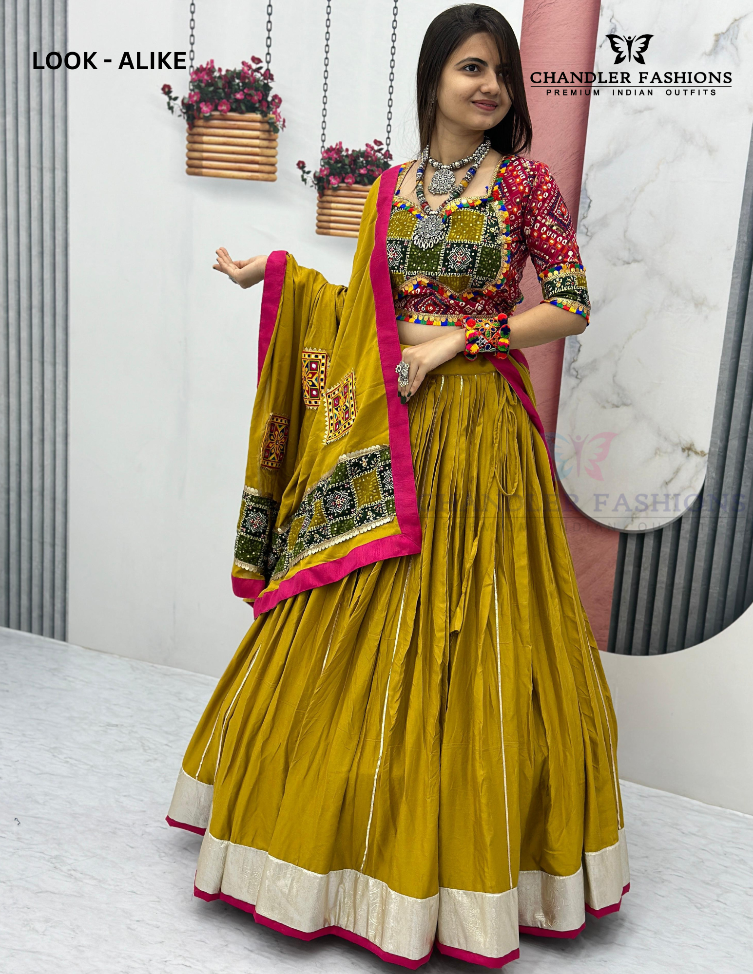 Amazing Multicolored Heavy Gamthi Work Chaniya Choli Set For Women Near Me