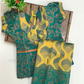 Green And Yellow Colored Silk Langa Sets In USA