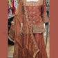 Peach Color Shimmer Silk With Embroidery And Sequins Work Lehenga In USA