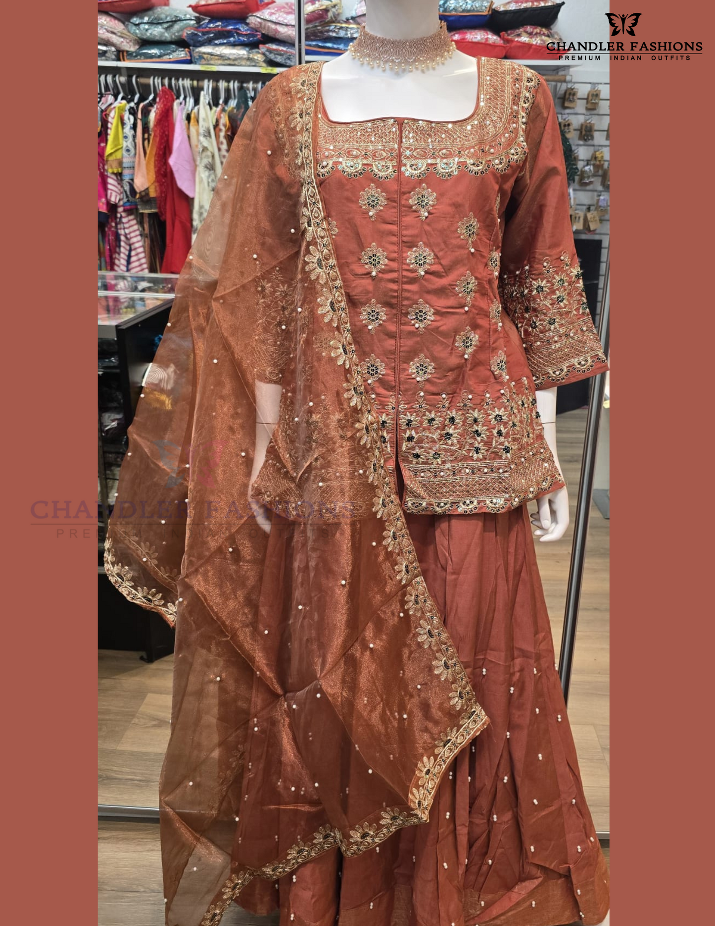 Peach Color Shimmer Silk With Embroidery And Sequins Work Lehenga In USA