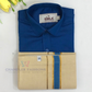 Elegant Blue Color Cotton Shirt With Tissue Zari Work Dhoti Set For Kids