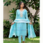 Stunning Sky Blue Color Cotton With Embroidery Work Salwar Suits For Women