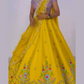 Gorgeous Yellow Color Chinon Heavy Embroidery Sequins Work Lehenga With Dupatta