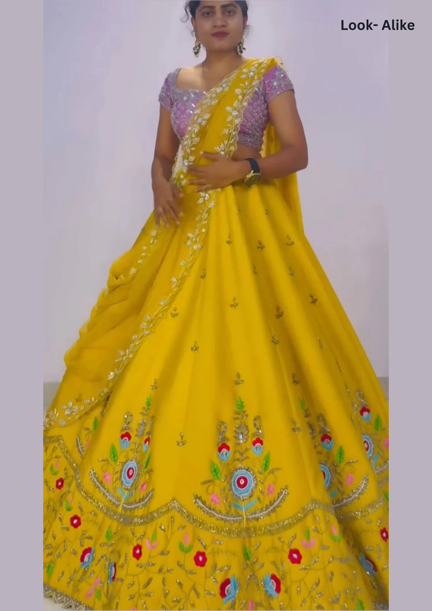 Gorgeous Yellow Color Chinon Heavy Embroidery Sequins Work Lehenga With Dupatta