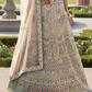 Cream Color Net With Embroidery Work Lehenga In USA
