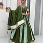 Stunning Green Colored Ribbon Work Chaniya Choli Sets For Women