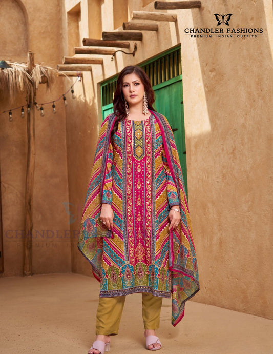 Appealing MultiColor Muslin Digital Print Salwar Suits For Women