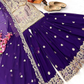 Purple Color Crazy Silk Embroidery Sequins Work Palazzo Suits In Peoria