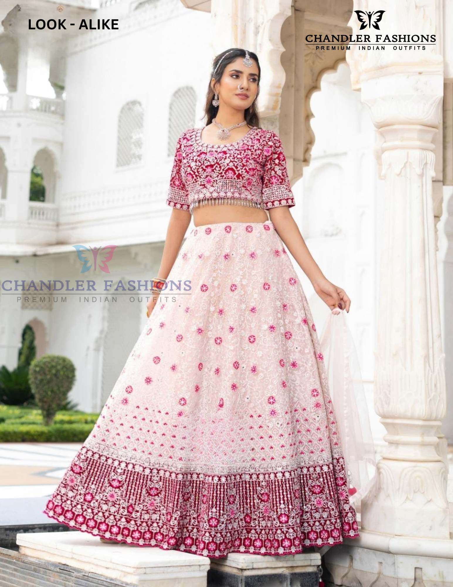Stunning White And Pink Color Net With Embroidery And Sequins Work Lehenga Choli For Women