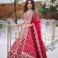 Dazzling Red Color Wedding Lehenga Choli With Coding Embroidery Work