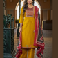 Amazing Mustard Yellow Color Cotton With Printed Work Salwar Suits With Dupatta