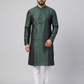 Graceful Bottle Green Color Brocade Designer Kurta Suits For Men
