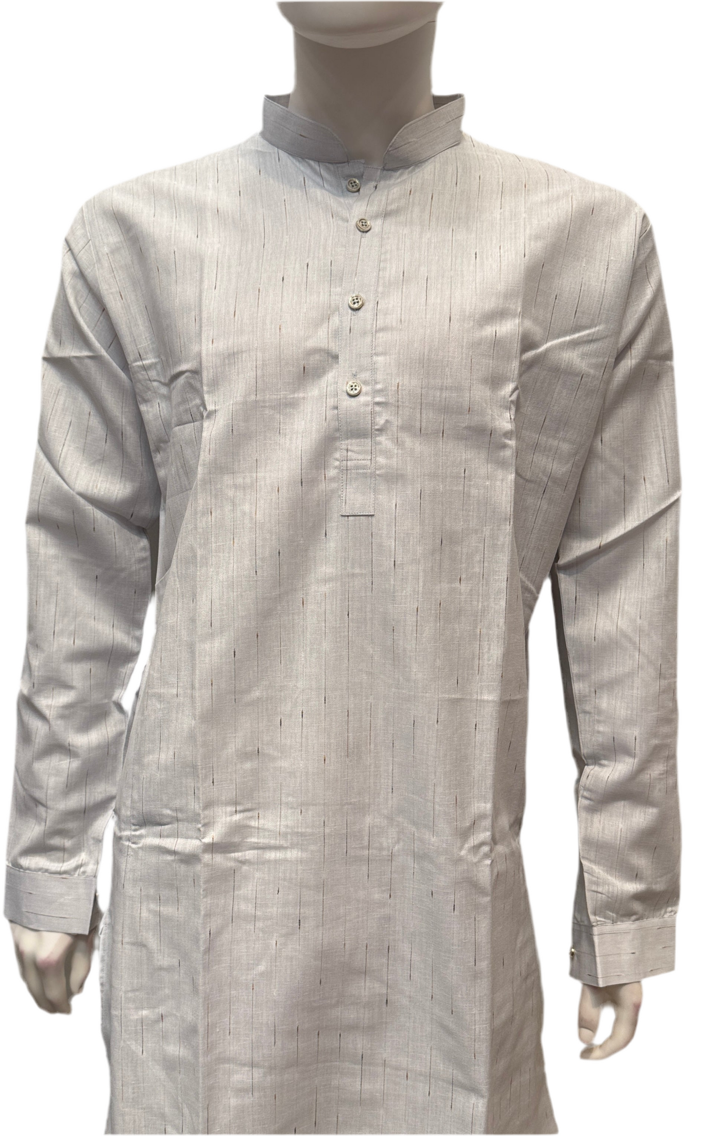 Delightful Gray Color Cotton Kurta With Pajama For Men