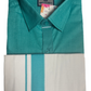 Appealing Rama Green Color Half Sleeve Cotton Dhoti Set With Fancy Border For Men