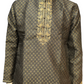 Amazing Black Color Brocade With Pure Zardozi Hand Work Kurta And Pajama Pants For Men