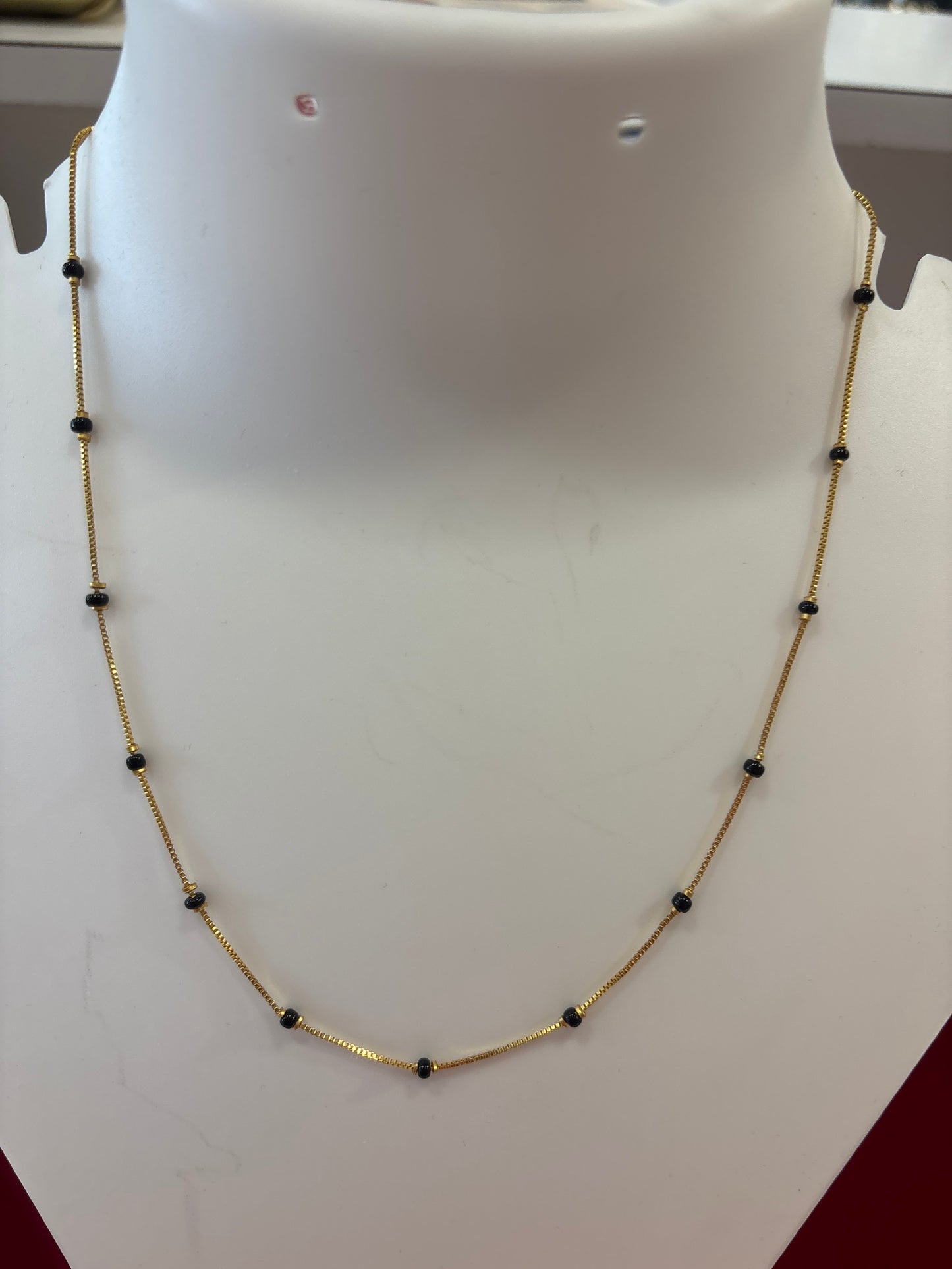 Beautiful Gold Chain With Black beads For Women