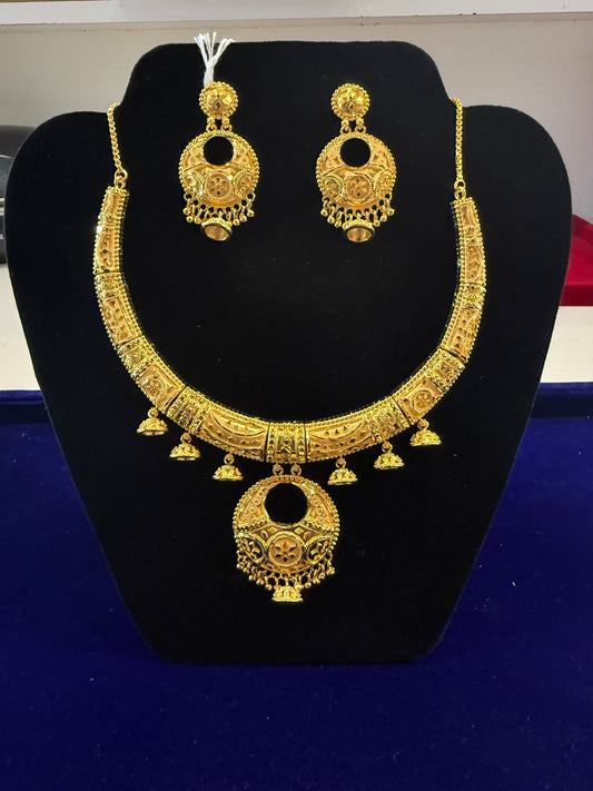 Appealing Gold Plated Necklace with Earrings For Women
