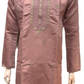 Pretty Light Purple Color With Cotton Embroidery Work Kurta Suits For Men