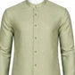 Attractive Green Color Cotton With Self Design Kurta Suits For Men