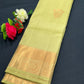 Attractive Green Color Kanchi Silk Saree With Copper Zari