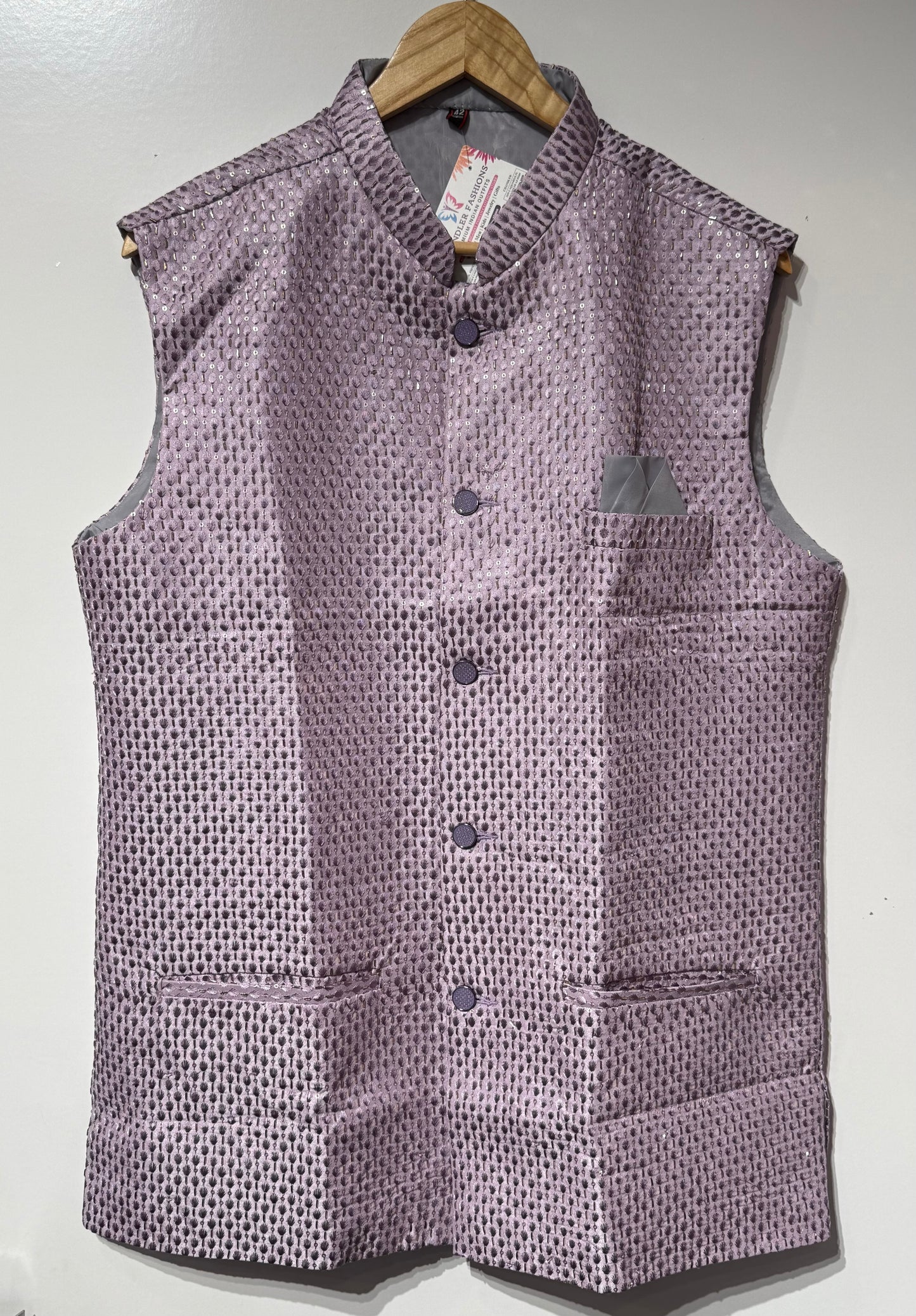 Lavender Color Silk Men's Jacket In USA