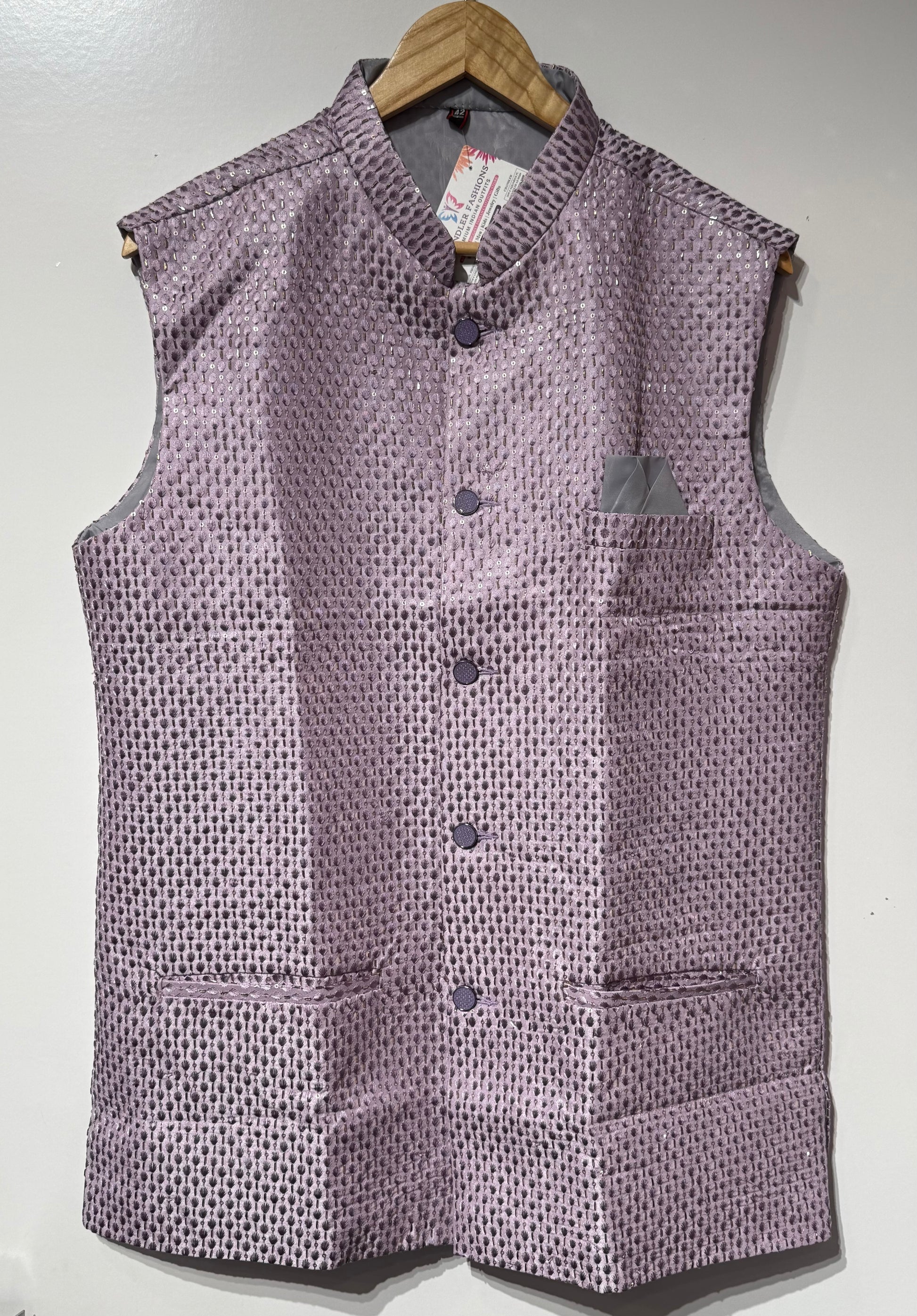 Lavender Color Silk Men's Jacket In USA