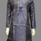 Elegant Dark Blue Color Jacquard Silk Embroidery Work Men's Kurta