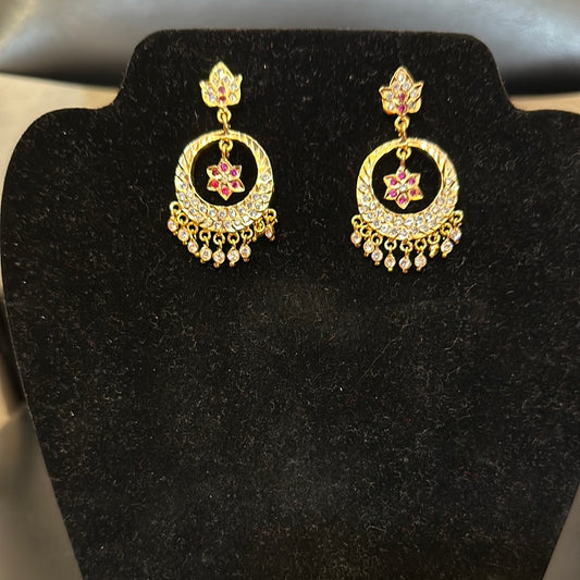 Appealing Traditional Gold plated Chandbali Earrings for women 