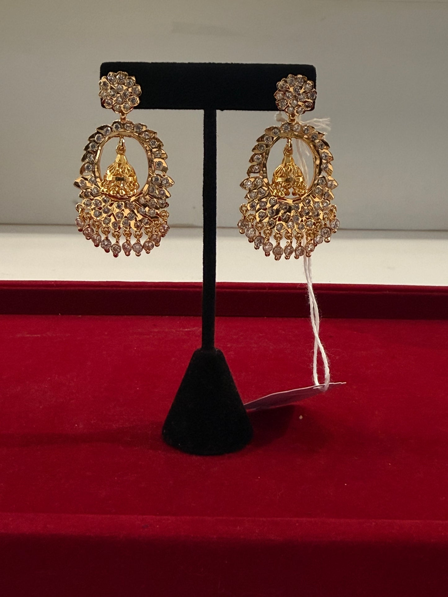 Alluring White stones Gold Plated Earrings for Women in USA